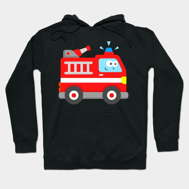 Kids Fire Engine Firefighter Truck Toddler Boy Girl Hoodie by samshirts